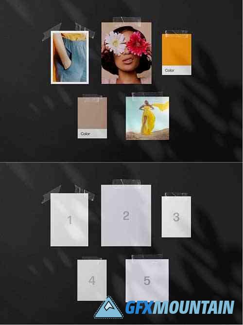 Black Moodboard Mockup Scene