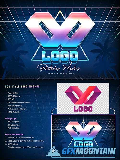 80s Style Logo Mockup