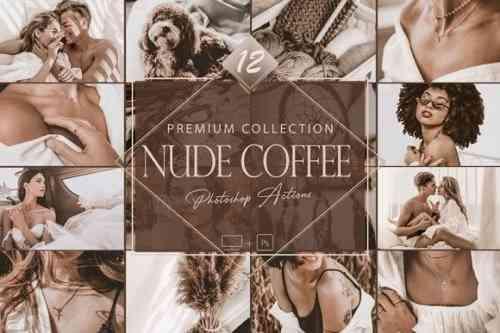 12 Nude Coffee Photoshop Actions, Moody Brownie ACR Preset, Brown Ps Filter