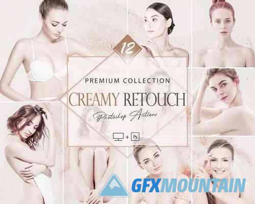12 Creamy Retouch Photoshop Actions, Cream Bright ACR Preset, Nude Ps Filter