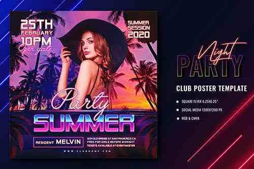 Summer Club Party Poster Template