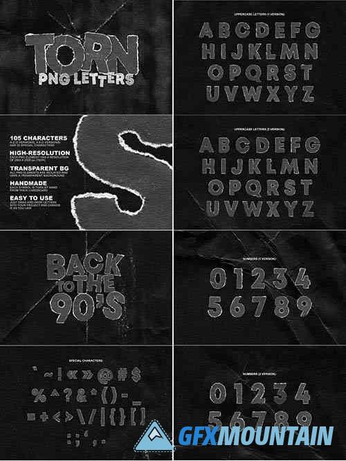 TORN PNG Letters Pack 6110497