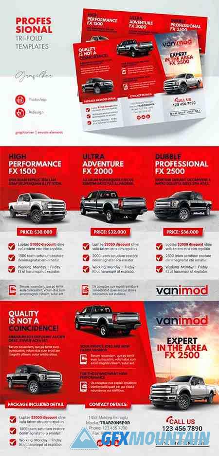 Commercial Vehicle Tri-Fold Templates