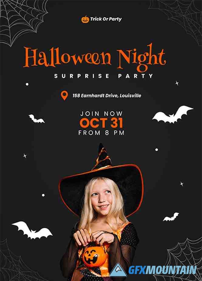 Halloween night poster template