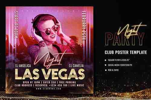 Neon Club Party Poster Template