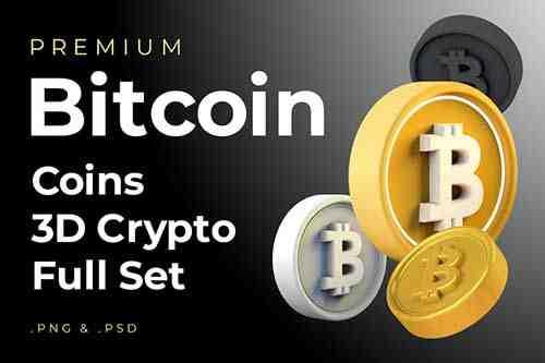 Bitcoin 3d Premium Crypto DeFi Coins Set