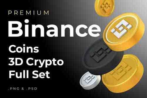 Binance BNB 3d Premium Crypto DeFi Coins Set