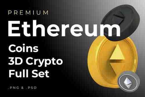 Ethereum 3d Premium Crypto DeFi Coins Set