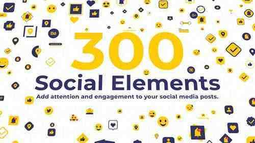 300 Social Elements | After Effects 34131296