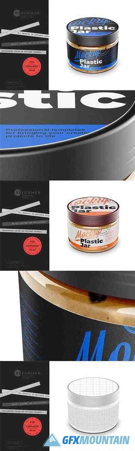 Clear Jar with Peanut Butter Mockup 6488627