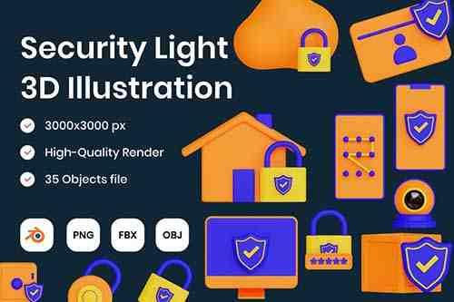 Security Light 3D Illustration