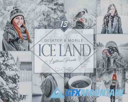 13 Ice Land Lightroom Presets, Winter Mobile Preset, White Desktop LR Filter