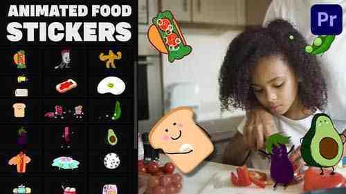 Animated Food Stickers | Premiere Pro MOGRT - 34323957