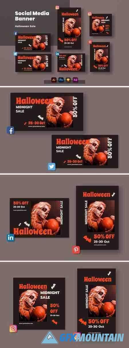 Halloween Sale Social Media Banner