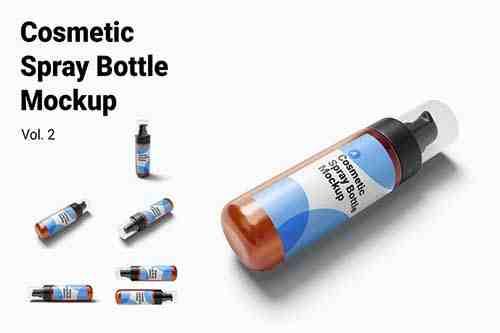 Cosmetic Spray Bottle Mockup Vol.2