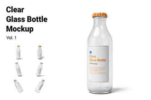 Clear Glass Bottle Mockup Vol.1