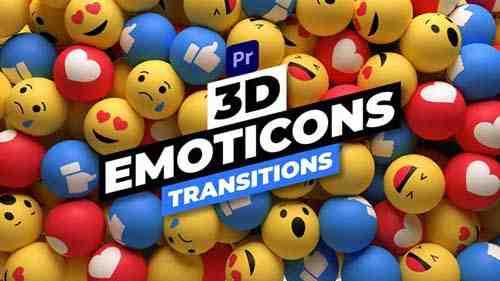 3D Emoticons Transitions for Premiere Pro - 34340096