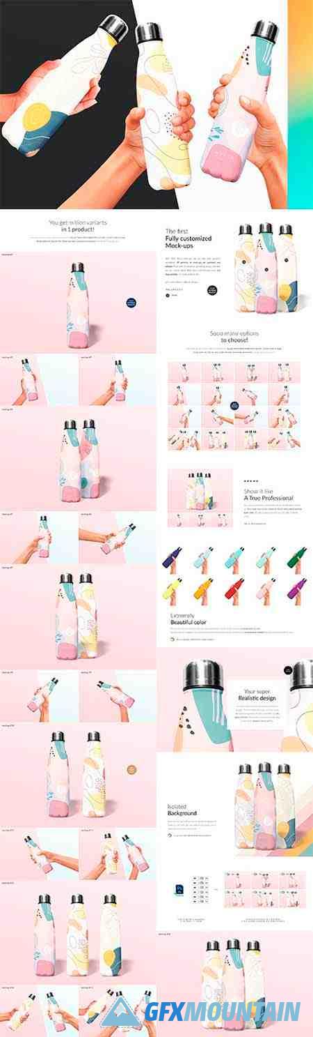 Thermo Water Bottle 16xMock-ups 6526616