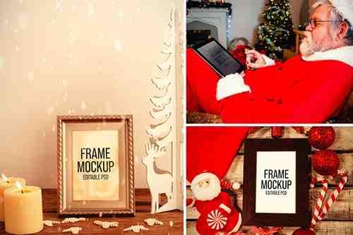 Christmas Picture Frame Mockup Set