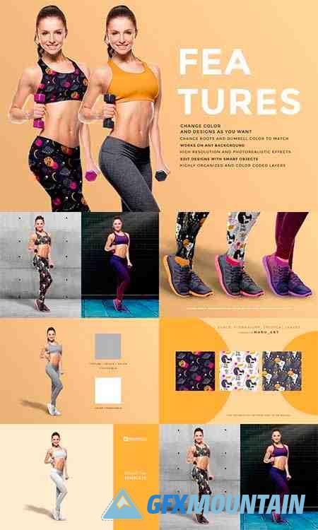 Female Fitness Outfit Mockup 4277495