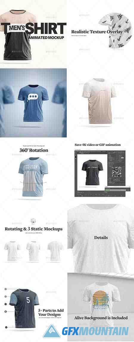 Men's T-shirt Animated Mockups Set 34463221 » Free Download Graphics,  Fonts, Vectors, Print Templates 
