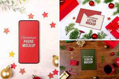 Christmas Device & Letter Mockup Set