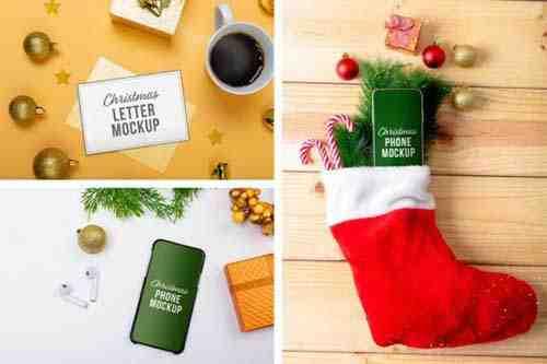 Christmas Letter & Phone Mockup Set