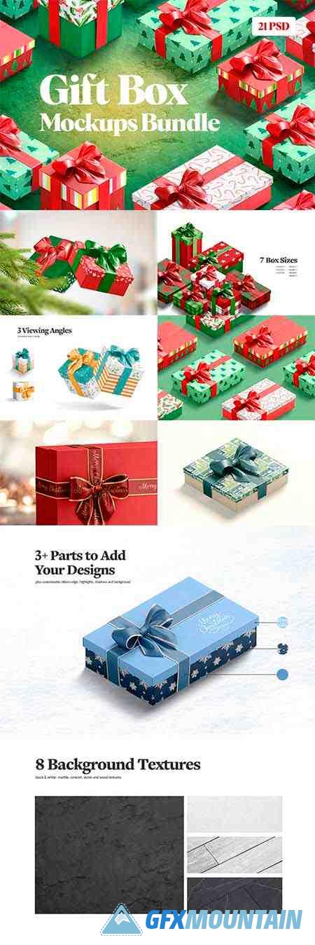 Gift Box Mockups Bundle 6617999