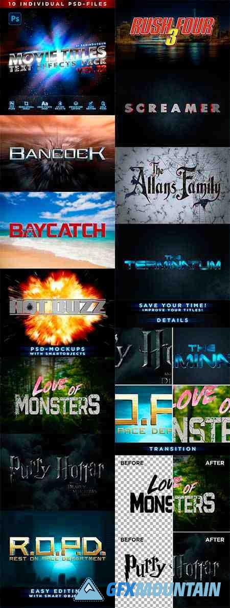 MOVIE TITLES - Vol.12 | Text-Effects/Mockups | Template-Pack 34131744