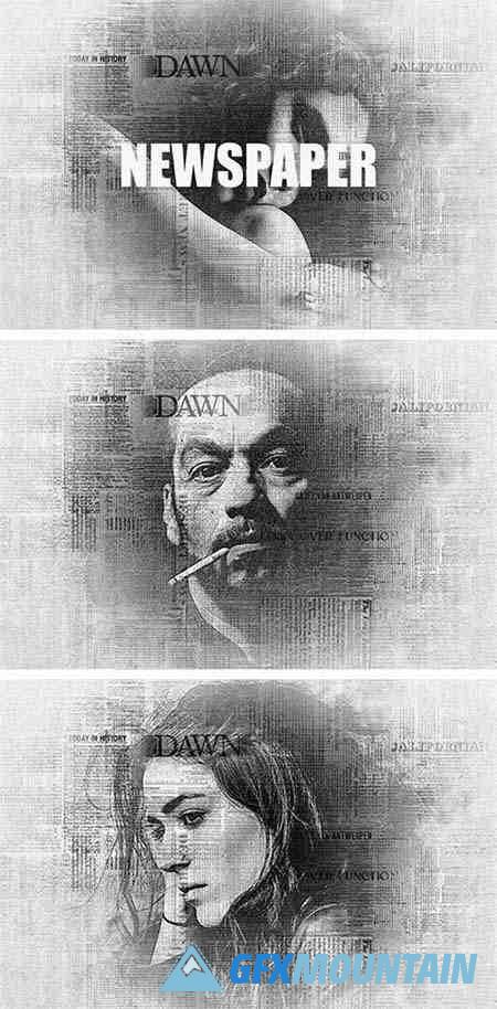 Newspaper Print Effect for Photoshop