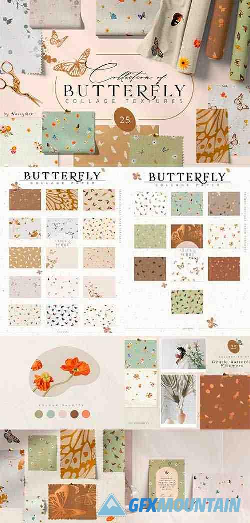 Butterfly Collage Paper Textures - 6685410