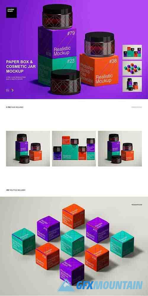 Paper Box and Cosmetic Jar Mockup 6635716