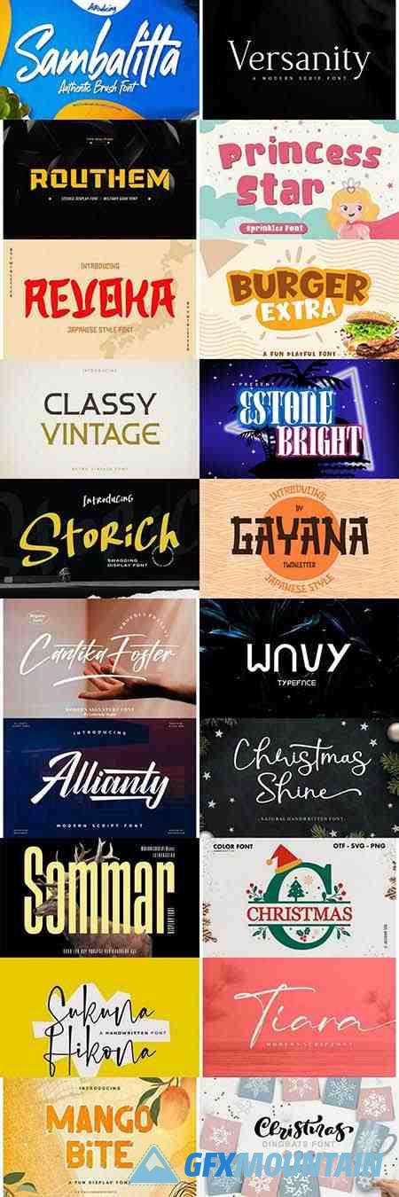 20 Super Creative Fresh Fonts in 1 Pack