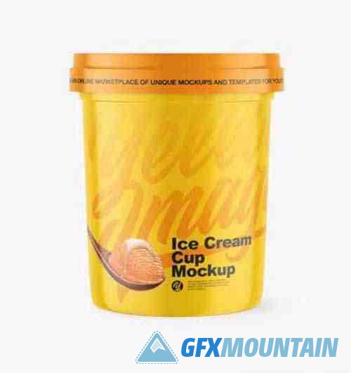 Glossy Ice Cream Cup Mockup