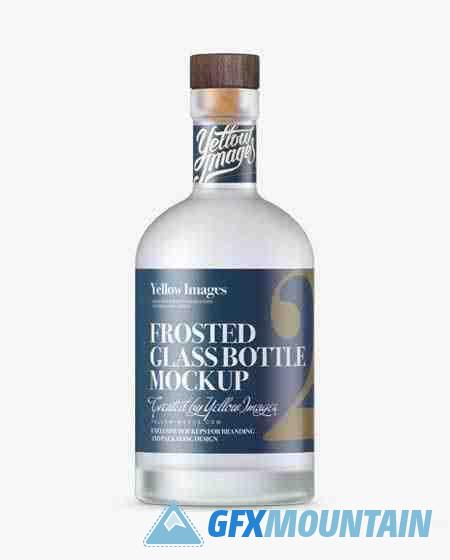 Frosted Glass Oslo Plate Bottle Mockup