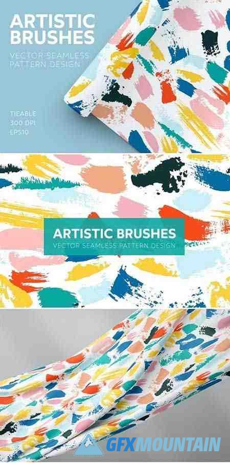 Artistic Brushes Seamless Pattern