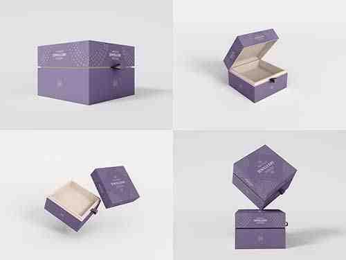 Luxurious jewellery box mockup