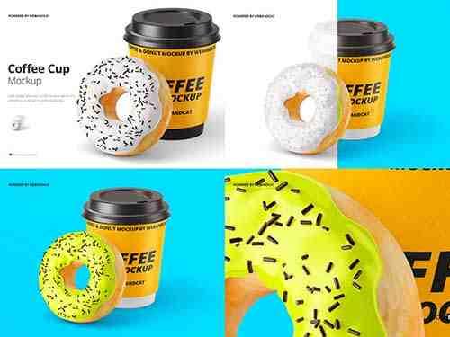 Donut and Coffee Cup Mockup