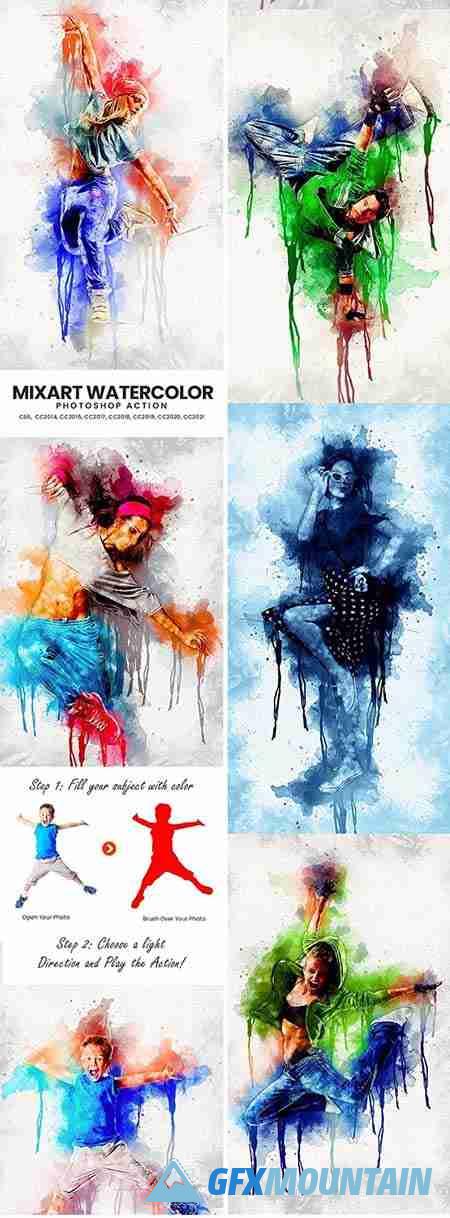 MixArt Watercolor Photoshop Action 34092103
