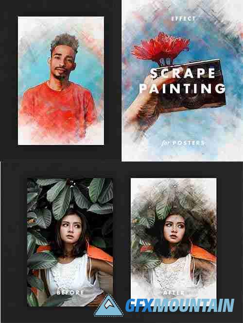Scraped Painting Effect for Posters - 6770265