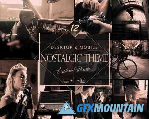 12 Nostalgic Theme Lightroom Presets, Vintage Mobile Preset, Old Desktop LR Filter