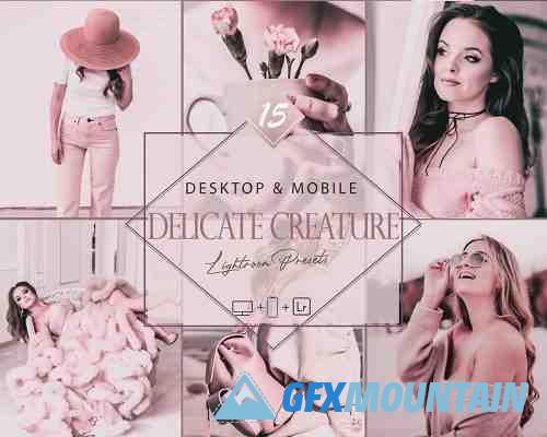 15 Delicate Creature Lightroom Presets, Love Mobile Preset, Pink Desktop LR Filter