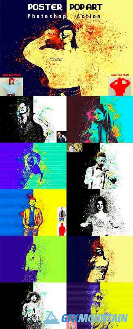 Poster Pop Art Photoshop Action - 6889884