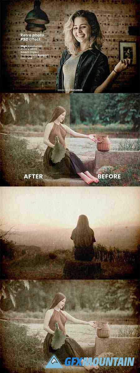 Retro photo style photoshop effect