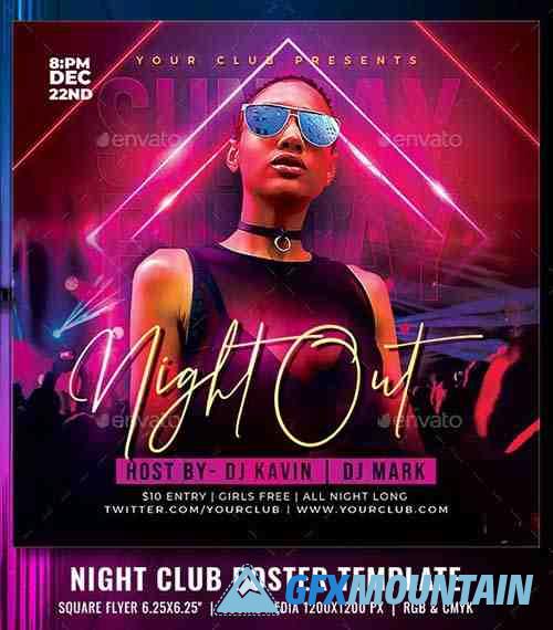 Neon Club Party Flyer 34255303