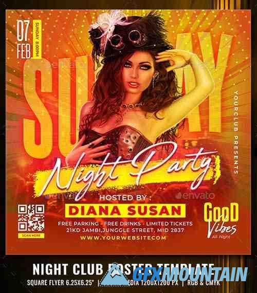 Night Party Club Poster Template 33170861