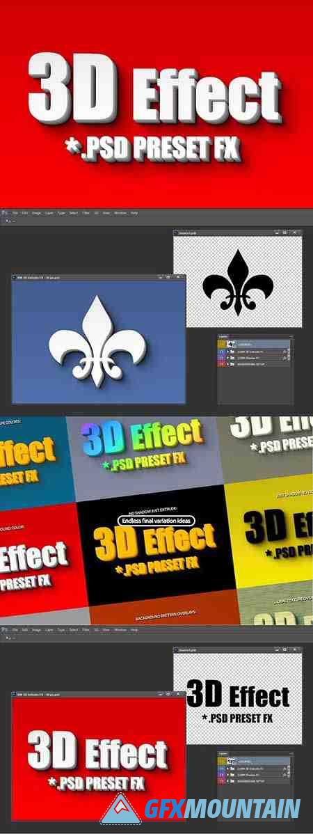 Photoshop's - RM 3D Extrude FX PSD 6872083