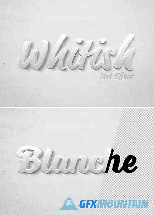 White 3D Glossy Text Effect Mockup with Soft Shadow