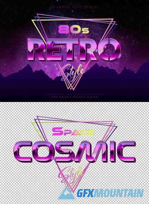 80S Text Effect with Retro Style Mockup