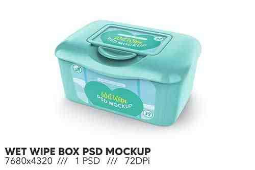 Wet Wipe Box PSD Mockup